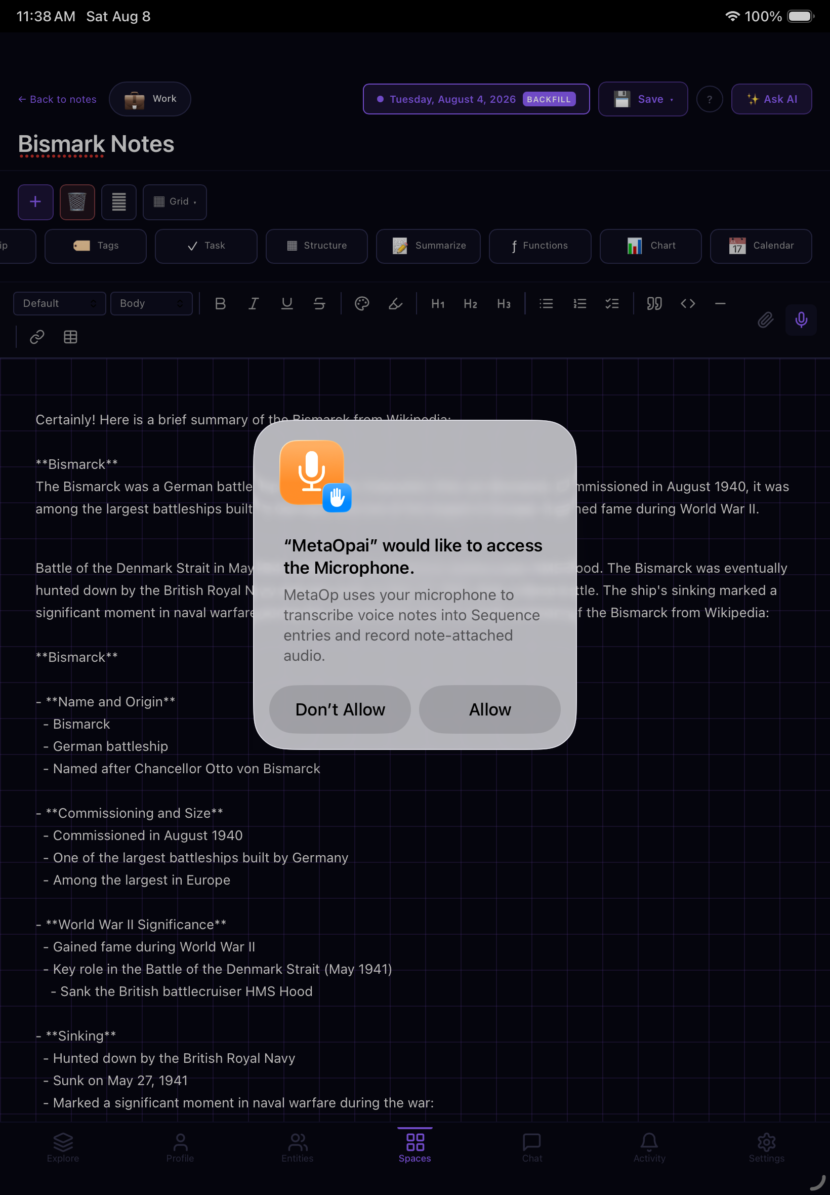 Voice — recording with transcription
